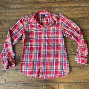 J.Crew Red Button Dow shirt
